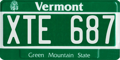 VT license plate XTE687