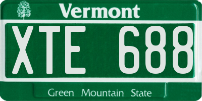 VT license plate XTE688