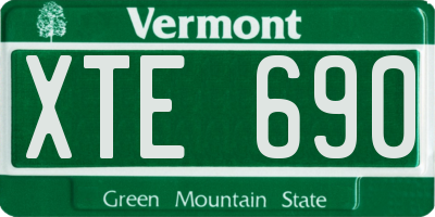 VT license plate XTE690