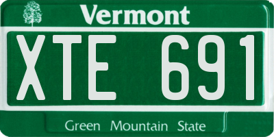 VT license plate XTE691