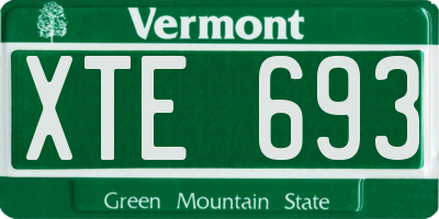 VT license plate XTE693