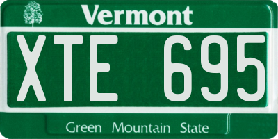 VT license plate XTE695