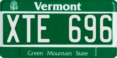 VT license plate XTE696