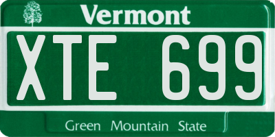 VT license plate XTE699