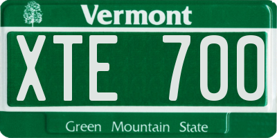 VT license plate XTE700
