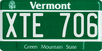 VT license plate XTE706