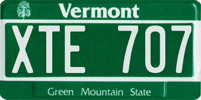 VT license plate XTE707