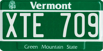 VT license plate XTE709