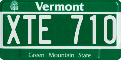 VT license plate XTE710