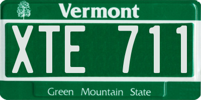 VT license plate XTE711