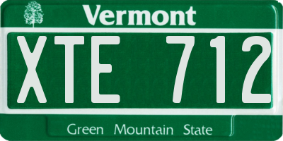 VT license plate XTE712