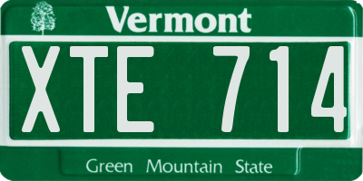 VT license plate XTE714