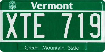 VT license plate XTE719