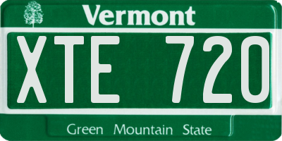 VT license plate XTE720