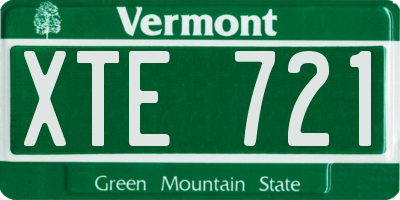 VT license plate XTE721