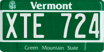 VT license plate XTE724
