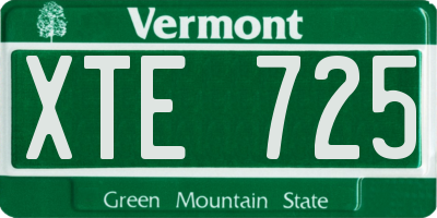 VT license plate XTE725