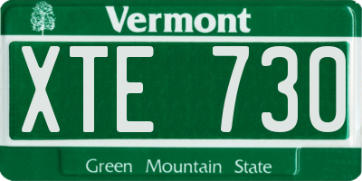 VT license plate XTE730