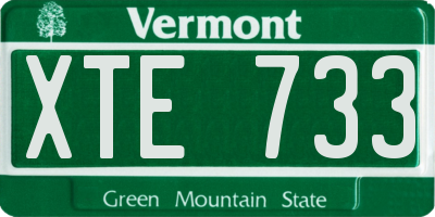 VT license plate XTE733