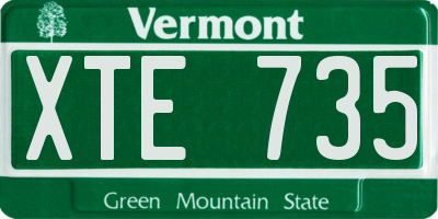 VT license plate XTE735