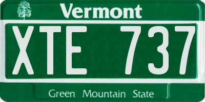 VT license plate XTE737