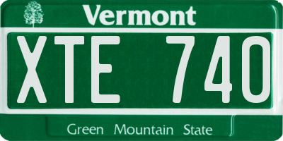 VT license plate XTE740