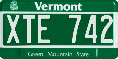 VT license plate XTE742