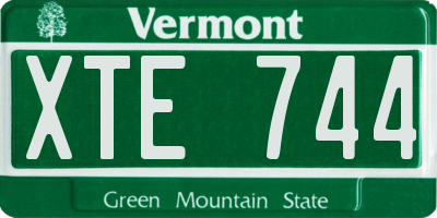 VT license plate XTE744