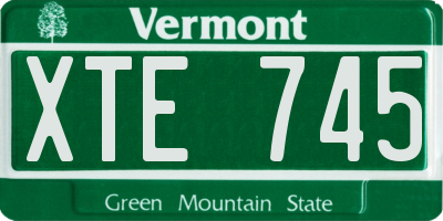 VT license plate XTE745