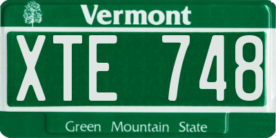 VT license plate XTE748