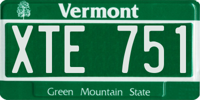 VT license plate XTE751
