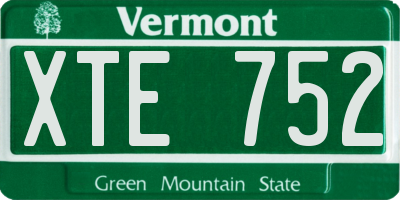 VT license plate XTE752