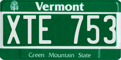 VT license plate XTE753