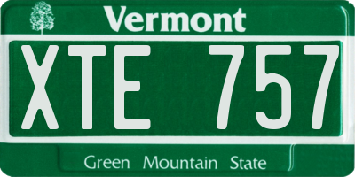 VT license plate XTE757