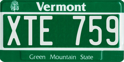 VT license plate XTE759