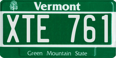VT license plate XTE761