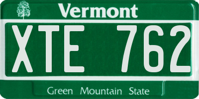 VT license plate XTE762