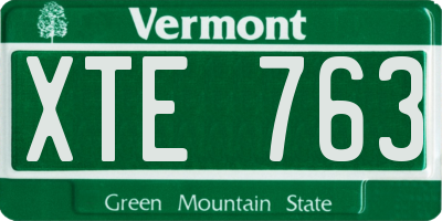 VT license plate XTE763
