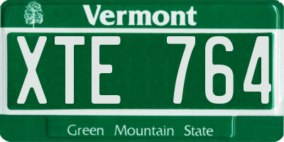 VT license plate XTE764