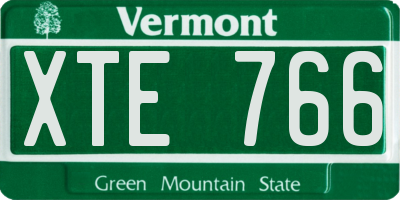 VT license plate XTE766