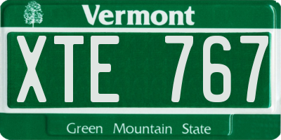 VT license plate XTE767