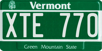 VT license plate XTE770