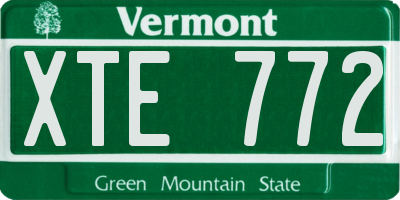 VT license plate XTE772