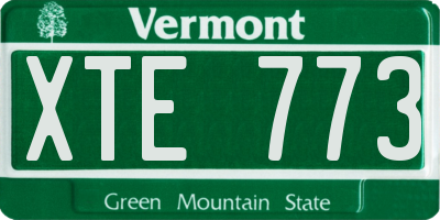 VT license plate XTE773