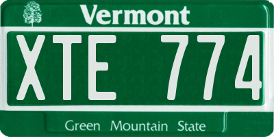 VT license plate XTE774