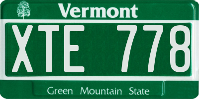 VT license plate XTE778