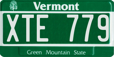 VT license plate XTE779