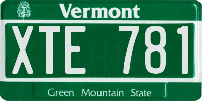 VT license plate XTE781