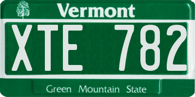 VT license plate XTE782
