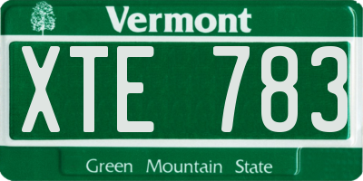 VT license plate XTE783